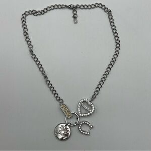 Juicy Couture Lucky Juicy Vintage Silver Tone Y2K Necklace